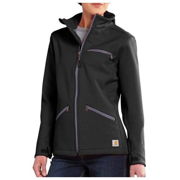 Carhartt Black Cowley Soft Shell Full Zip Jacket sz M 8 / 10 - Picture 1 of 8